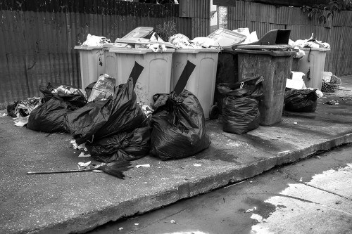 Rubbish removal truck in Heston